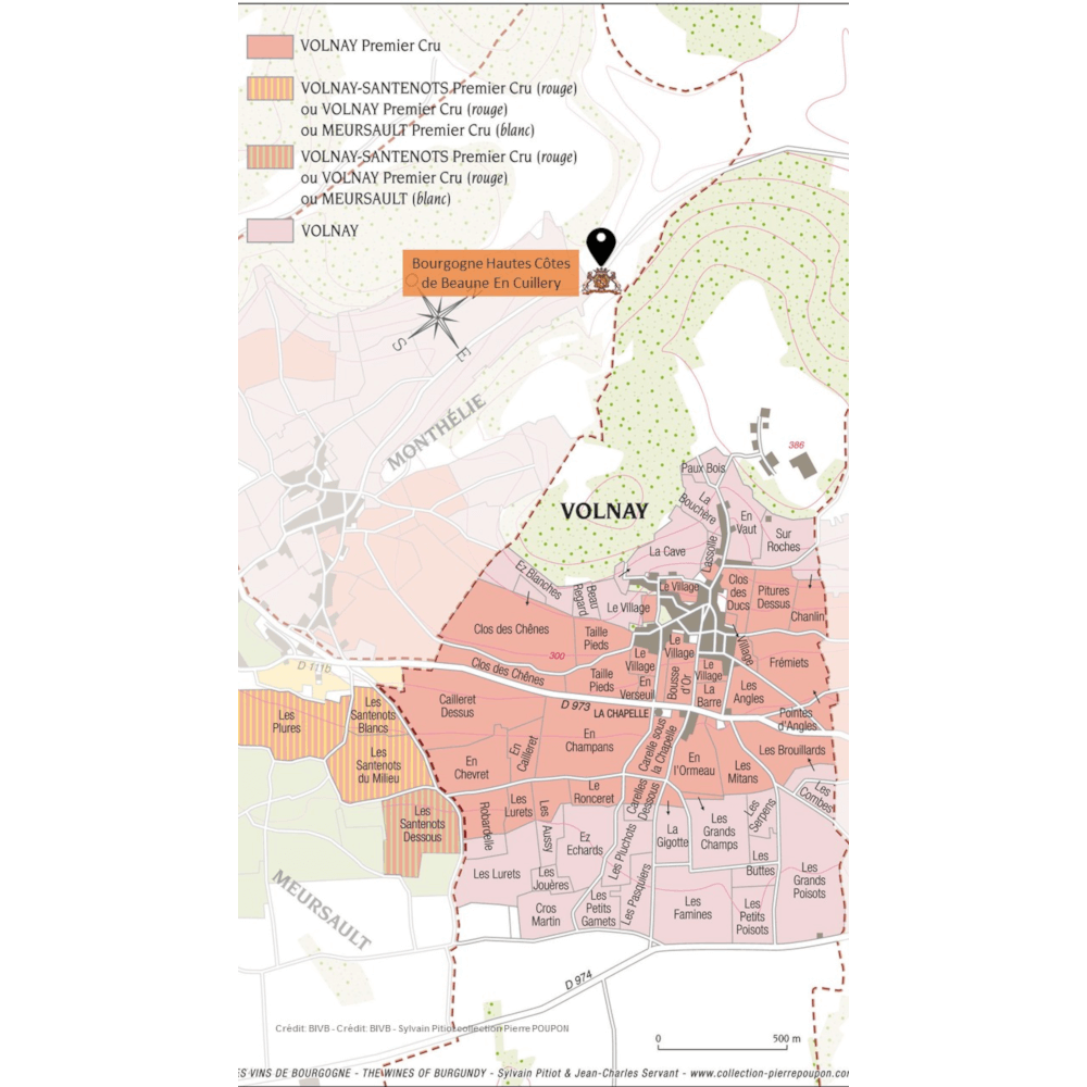carte bourgogne hautes cotes de beaune en cuillery